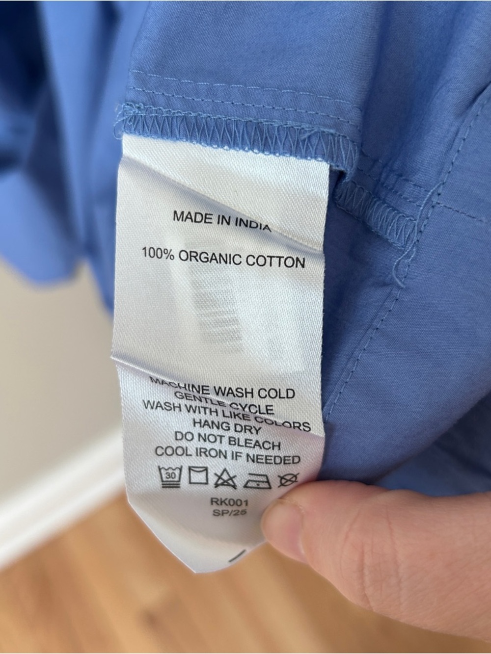 Quince Blue 100% Organic Cotton Poplin Tiered Maxi Skirt - Picture 4 of 5